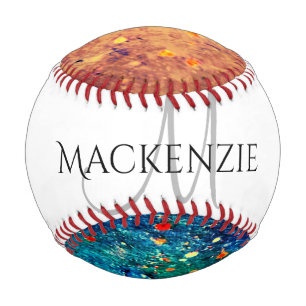 Balle De Baseball Déchirure psychédélique   Monogramme Abstrait a