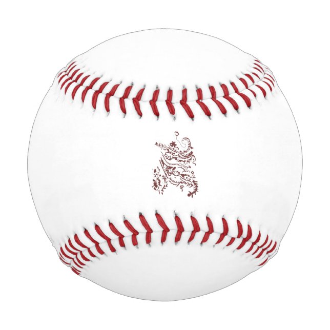 Balle De Baseball Décor rouge orangé (Devant)