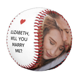 Balle De Baseball Demandez-vous en mariage Couple Photo Proposition 
