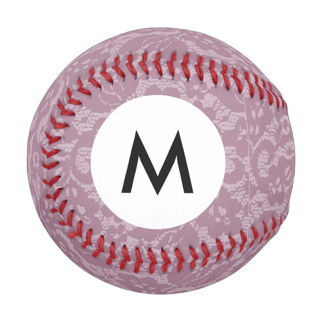 Balle De Baseball Dentelle violette monogramme (Devant Gauche)