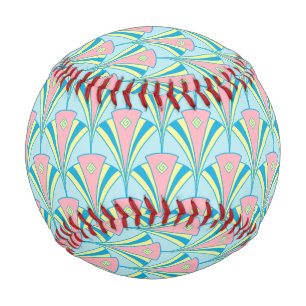 Balle De Baseball Design Art Déco Géométrique Pastel