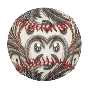Balle De Baseball Design baroque glamour avec Parties scintillant et