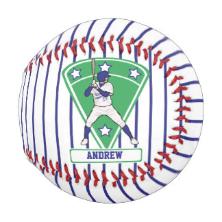 Balle De Baseball Design d'étoiles de base-ball bleu et blanc person