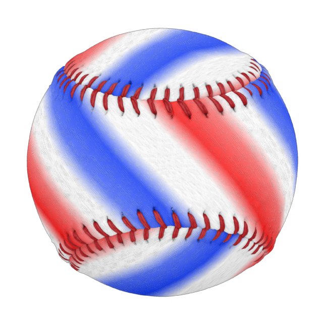 Balle De Baseball Design en bande rouge blanc et bleu (Devant)