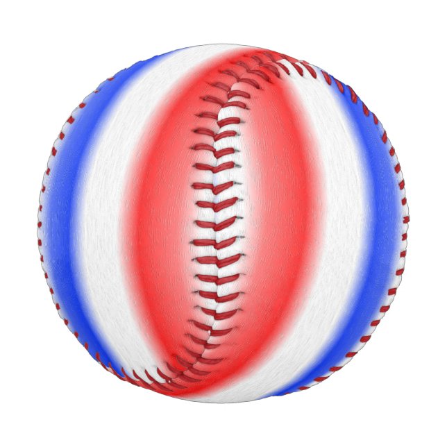Balle De Baseball Design en bande rouge blanc et bleu (Angle)