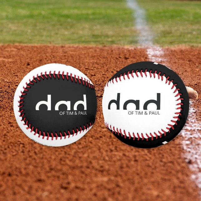 Balle De Baseball Design moderne simple père avec enfants Noms enfan (Créateur téléchargé)