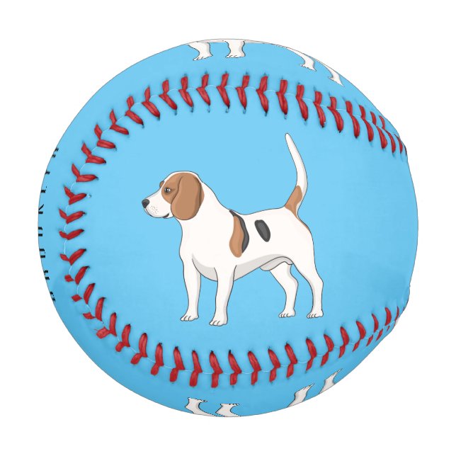 Balle De Baseball dessin animé de chien beagle (Devant Gauche)