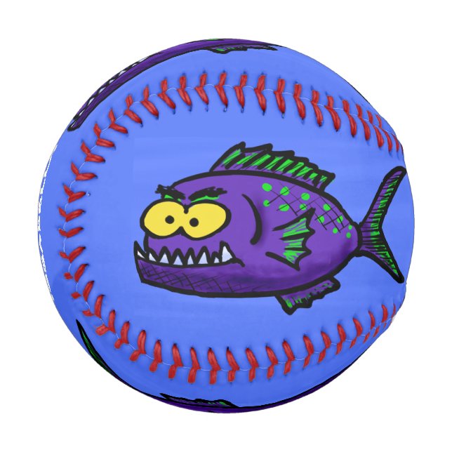 Balle De Baseball Dessin animé de poisson piranha (Devant Gauche)