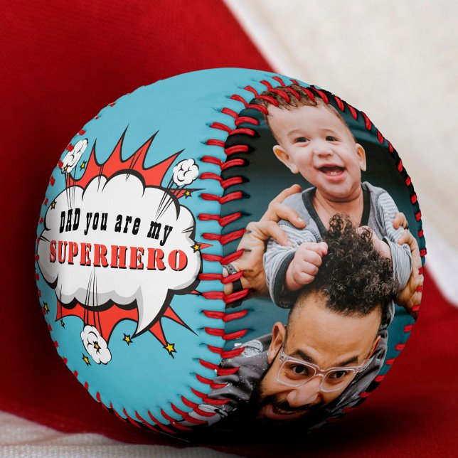 Balle De Baseball Dessin animé de super-héros de papa Fête des pères (Créateur téléchargé)
