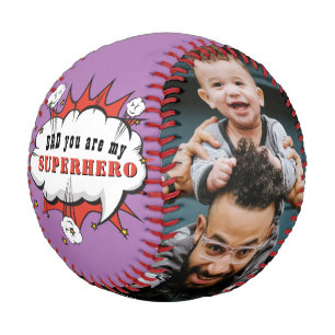 Balle De Baseball Dessin animé de super-héros papa Fête des pères 2