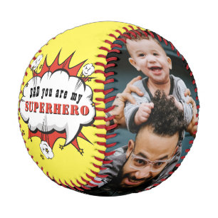 Balle De Baseball Dessin animé de super-héros papa Fête des pères 2 