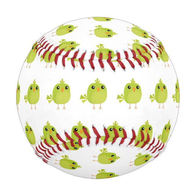 Balle De Baseball Dessin d'oiseau vert (Devant)