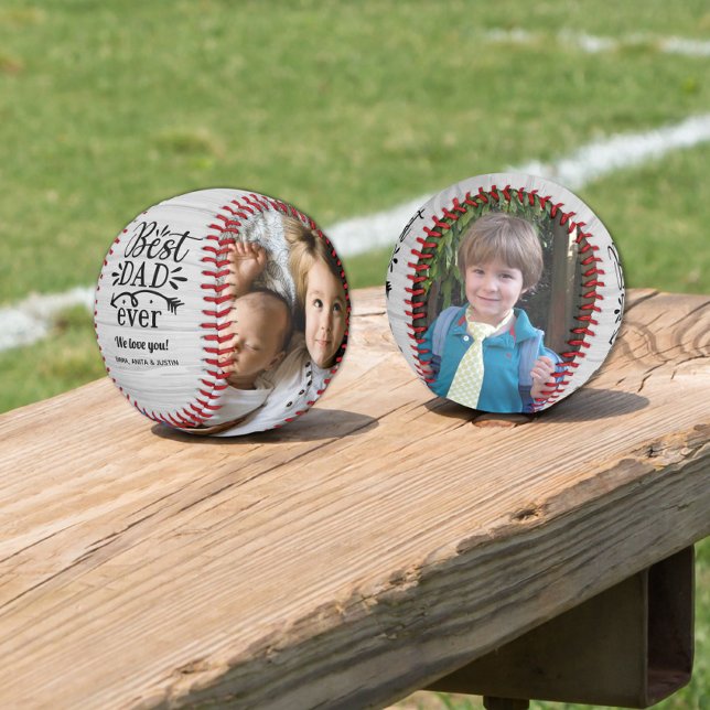 Balle De Baseball Deux photo Meilleur papa Fête des pères heureuse (Créateur téléchargé)