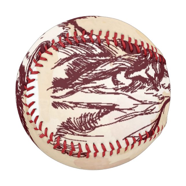 Balle De Baseball Deux vaches dessiner à la main sketch & aquarelle  (Dos Droite)