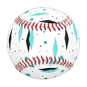 Balle De Baseball Diamants Turquoise Rétro & Starburst Baseball