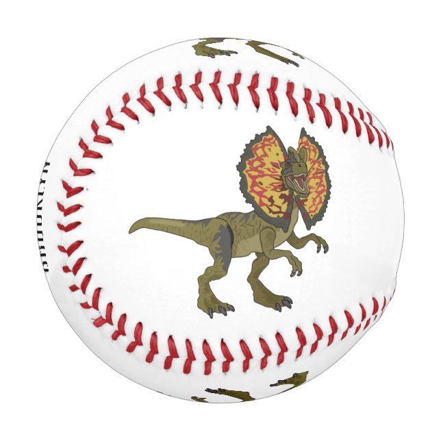 Balle De Baseball Dilophosaurus dessin animé (Devant Gauche)