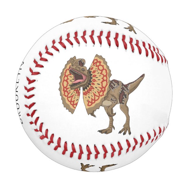 Balle De Baseball Dilophosaurus dessin animé (Devant Gauche)