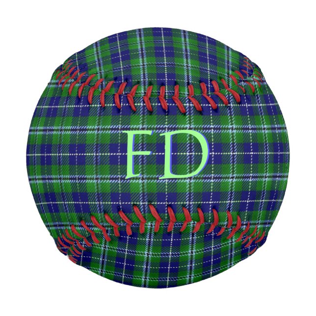 Balle De Baseball Douglas Official Tartan avec monogramme / nom (Devant)