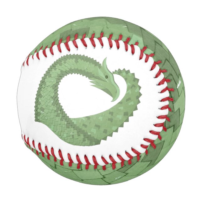 Balle De Baseball Dragon de coeur vert olive blanc (Devant Droite)