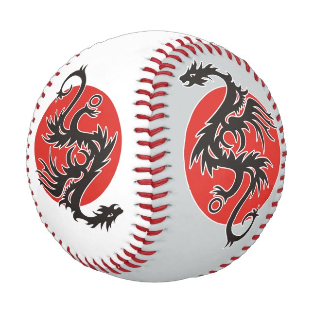 Balle De Baseball Dragon Sun - noir rouge blanc + vos idées (Angle)