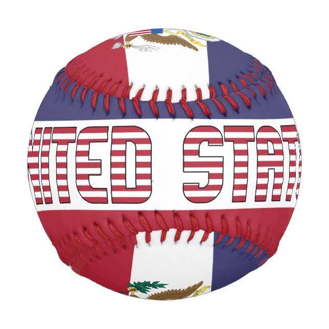 Balle De Baseball Drapeau américain et blason patriotique (Devant)