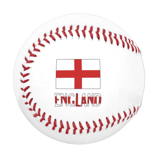 Balle De Baseball Drapeau anglais d'Angleterre noir personnalisation (Devant Gauche)