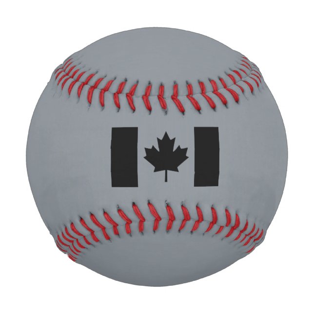 Balle De Baseball Drapeau canadien en noir (Devant)