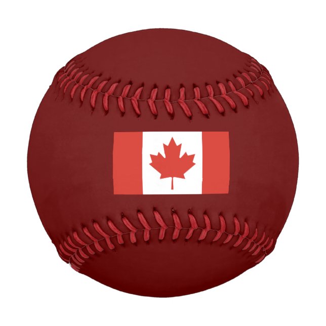 Balle De Baseball Drapeau canadien (Feuille d'érable) (Canada) (Devant)