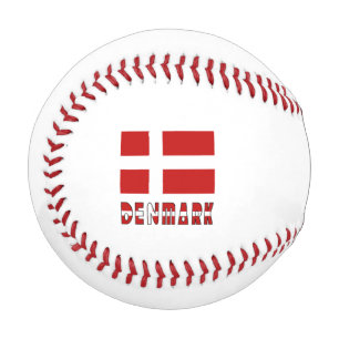 Balle De Baseball Drapeau danois avec votre nom