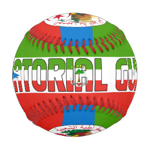 Balle De Baseball Drapeau de la Guinée équatoriale et Armoiries Patr