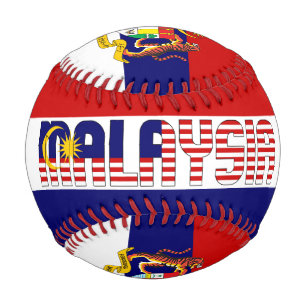 Balle De Baseball Drapeau de la Malaisie et Armoiries Patriotiques