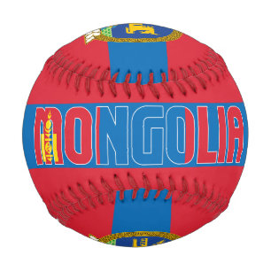 Balle De Baseball Drapeau de la Mongolie et Armoiries Patriotique