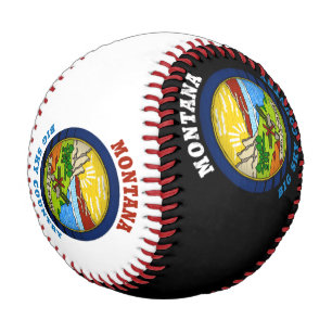 BALLE DE BASEBALL DRAPEAU DE L'ÉTAT DU GRAND CIEL DE MONTANA