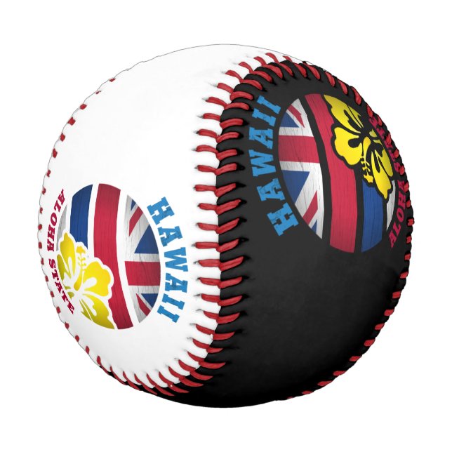 BALLE DE BASEBALL DRAPEAU D'ÉTAT DE HAWAII ALOHA (Angle)