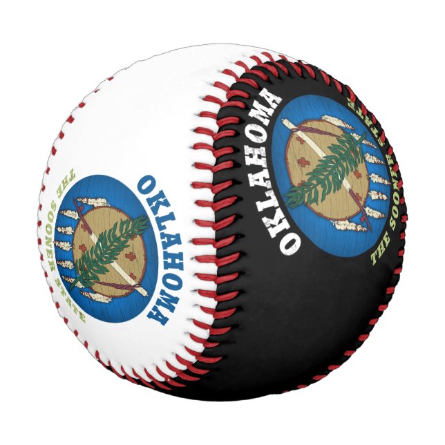 BALLE DE BASEBALL DRAPEAU D'ÉTAT D'OKLAHOMA (Angle)