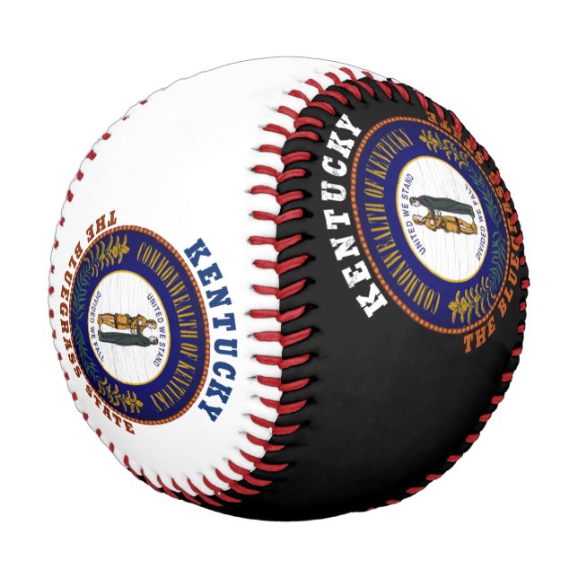 BALLE DE BASEBALL DRAPEAU D'ÉTAT KENTUCKY BLUEGRASS (Angle)