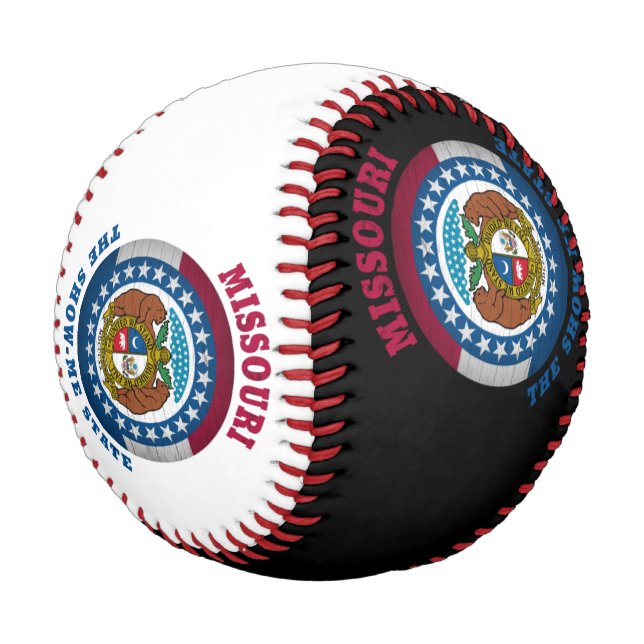 BALLE DE BASEBALL DRAPEAU D'ÉTAT MISSOURI SHOW-ME (Angle)