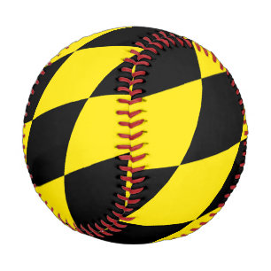 Balle De Baseball Drapeau diamant de Bavière noire et jaune Motif