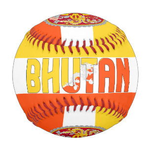 Balle De Baseball Drapeau du Bhoutan et Armoiries Patriotique