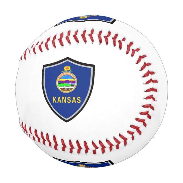 Balle De Baseball Drapeau du Kansas (Devant Droite)