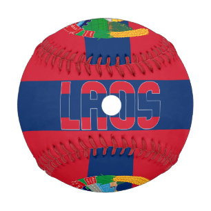 Balle De Baseball Drapeau du Laos et Armoiries Patriotique