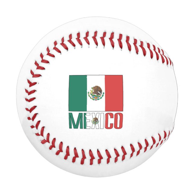 Balle De Baseball Drapeau du Mexique personnalisé (Devant Gauche)