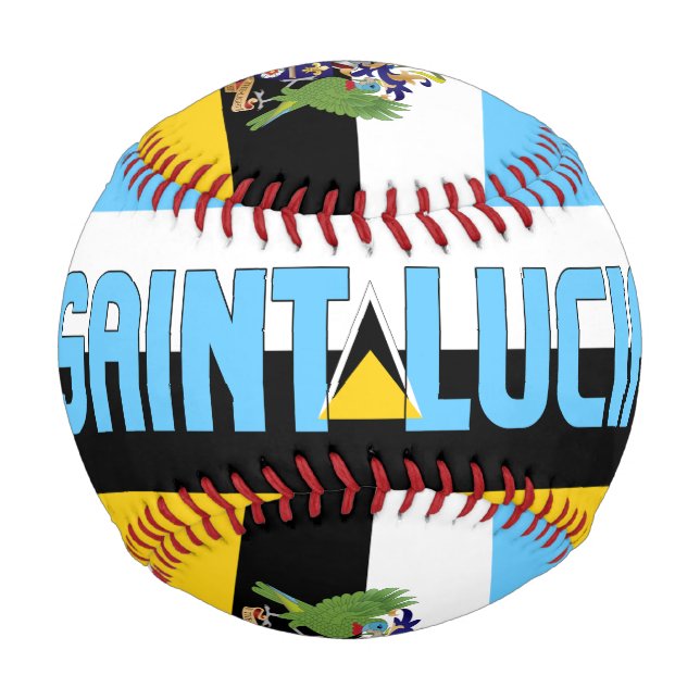 Balle De Baseball Drapeau et armoiries de Sainte-Lucie Patriotique (Devant)