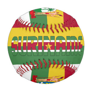 Balle De Baseball Drapeau et armoiries du Suriname Patriotique
