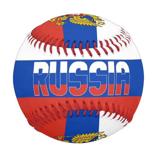 Balle De Baseball Drapeau et blason de Russie Patriotique (Devant)