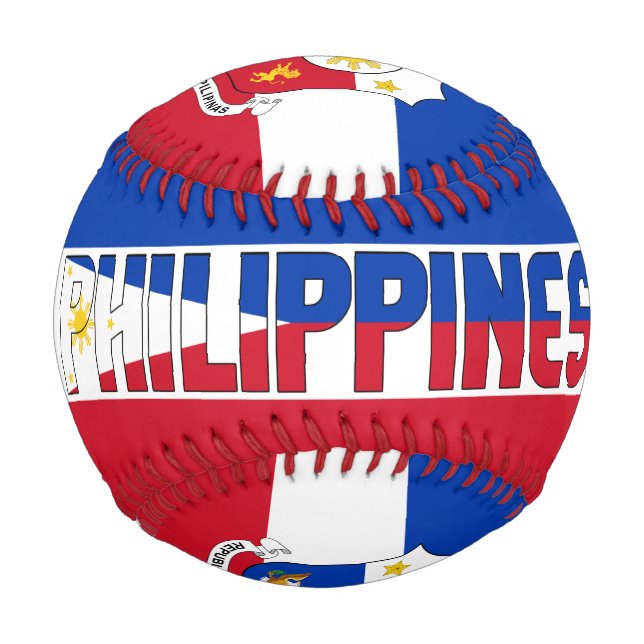 Balle De Baseball Drapeau et blason des Philippines Patriotique (Devant)