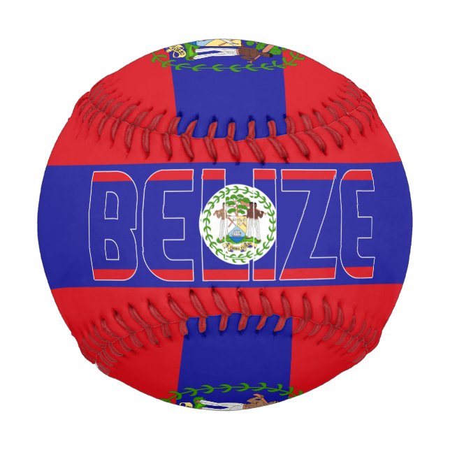 Balle De Baseball Drapeau et blason du Belize Patriotique (Devant)
