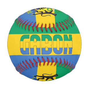 Balle De Baseball Drapeau gabonais et Armoiries Patriotique