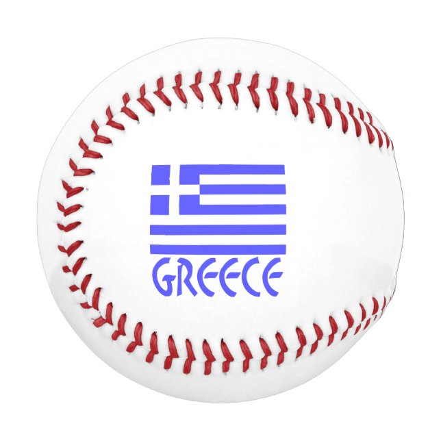 Balle De Baseball Drapeau grec Grèce Bleu Personnalisation  (Devant Gauche)