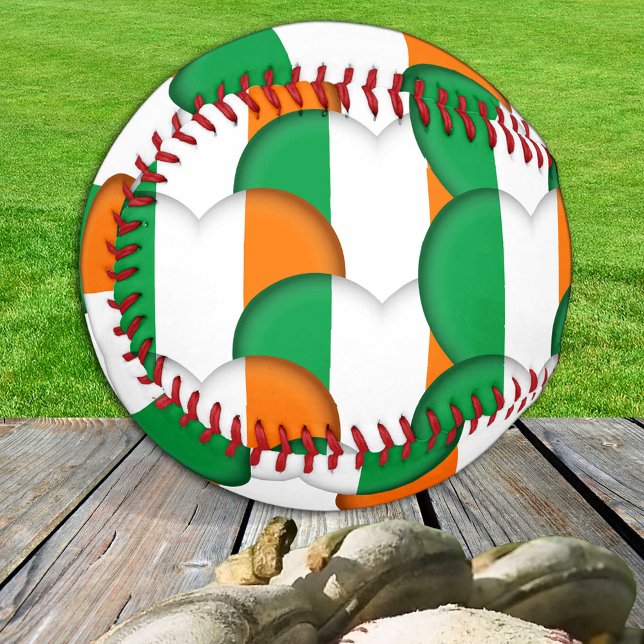 Balle De Baseball Drapeau irlandais, Coeurs - Baseballs, Love Irelan (Créateur téléchargé)